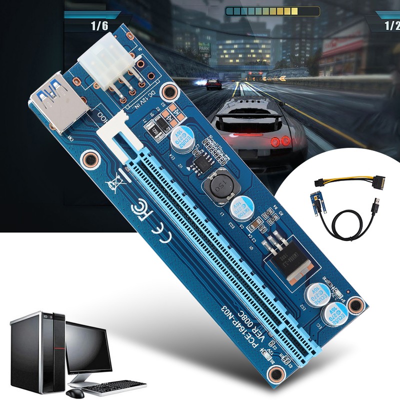 Mini PCI-E to PCI Express16x Extender Riser Adapter With SATA