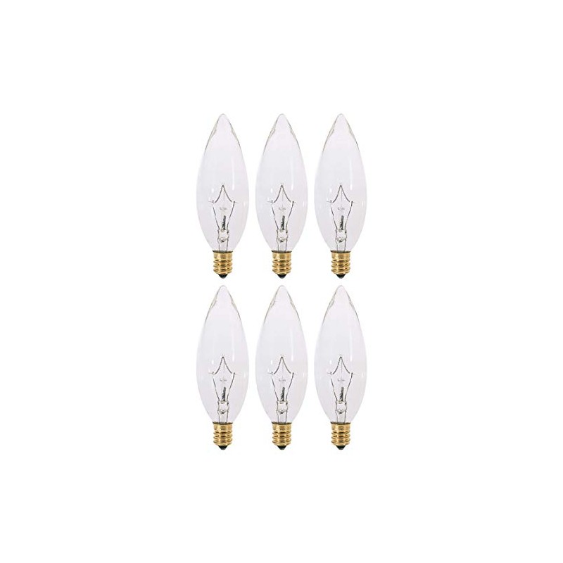 KOR (Pack of 6) Clear European Base (E14) Torpedo Tip