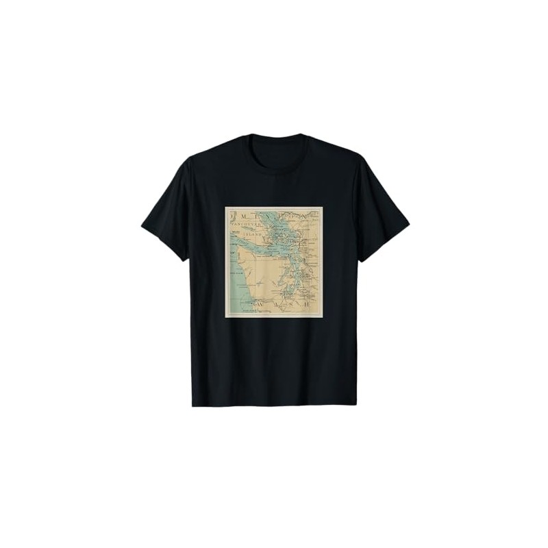 Puget Sound Lighthouse Map T-Shirt