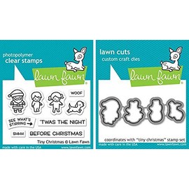 Lawn Fawn - Tiny Christmas Stamps Set and Dies Set - 2 Item Bundle