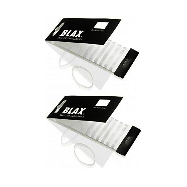 Blax CLEAR Snag-Free Hair Elastics 4mm, 8 Count (2-Pack)