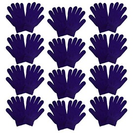 Motique Accessories: Knit Warm Gloves | 12 Pack | Purple