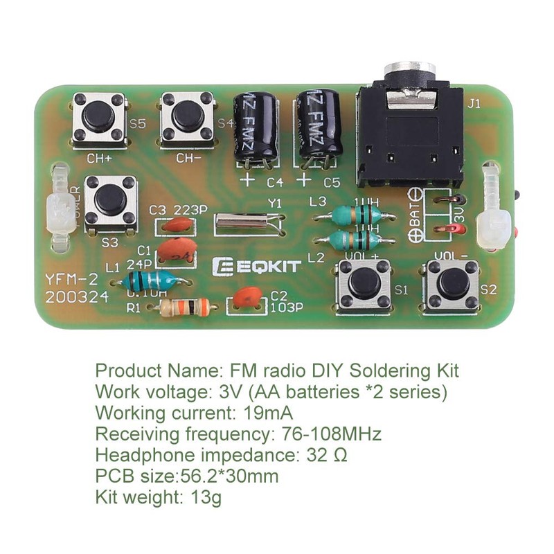 2 PCS DIY Radio Kit, Icstation FM Radio Kit 76MHZ-108MHZ
