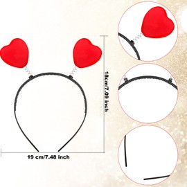 Cotiny 12 Pieces Valentine's Day Heart Bopper Headband Furry Heart Antenna Hair Band for Girls Women Valentines Day Birthday Party Supplies