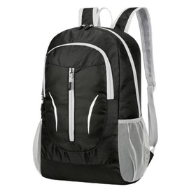 DENTOYOU Ultra Lightweight Packable Backpack Foldable Travel Backpacks Water Resistant Collapsible Daypack for Hiking Black