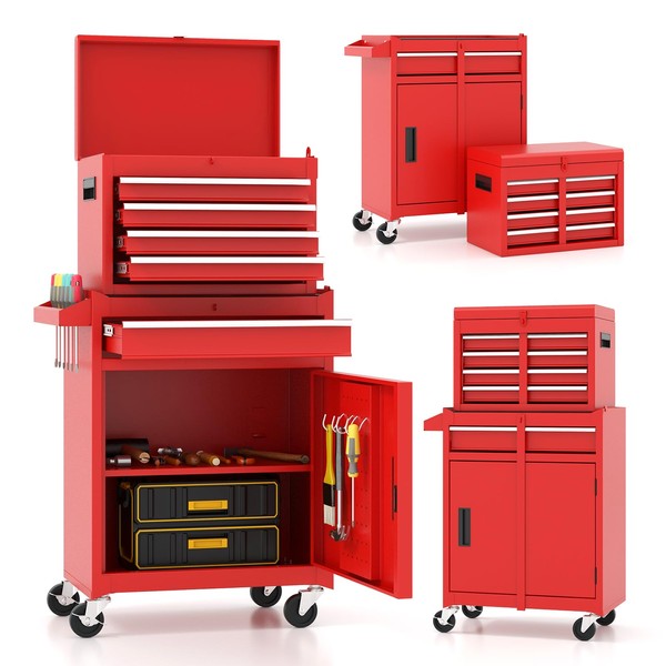 ARNOT 5-Drawer Tool Chest, 2 in 1 Rolling Tool Box,