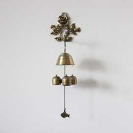 Vintage Antique Style Shopkeepers Door Bell Store Entry Door Chime Animal Figure Decorative Doorbell (Rose (Matt Gold))