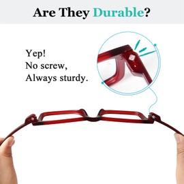 LUR Oversized Metalless Screwless Spring Hinges Reading Glasses for Men 6 Pack Large Frame Readers +2.00