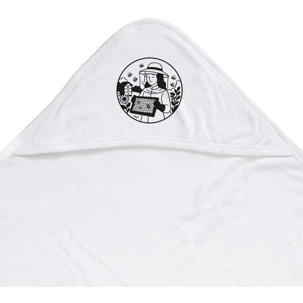 Azeeda 'Beekeeper with Bees' Baby Hooded Towel (HT00035102)
