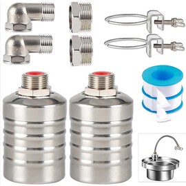 2pack Automatic Float Valve,1/2" to 3/4'' Water Level Floats 304 Stainless Steel Float Valve for Water Tank Automatic Water Level Control for Water Tank, Pool, Water Tank, Livestock Troughs.