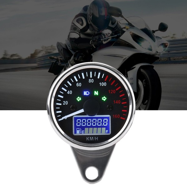 HANSWD Multifunction LED Meter for Motorcycles, Motorcycle Speedometer, Mileage, Backlight,