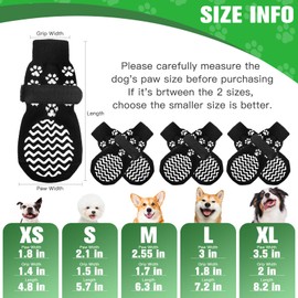 EXPAWLORER Double Side Anti-Slip Dog Socks - Dog Boots for Hot Pavement, 6Pcs Soft and Breathable Puppy Non-Slip Paw Protection, Strong Traction Control for Indoor on Wooden Floor