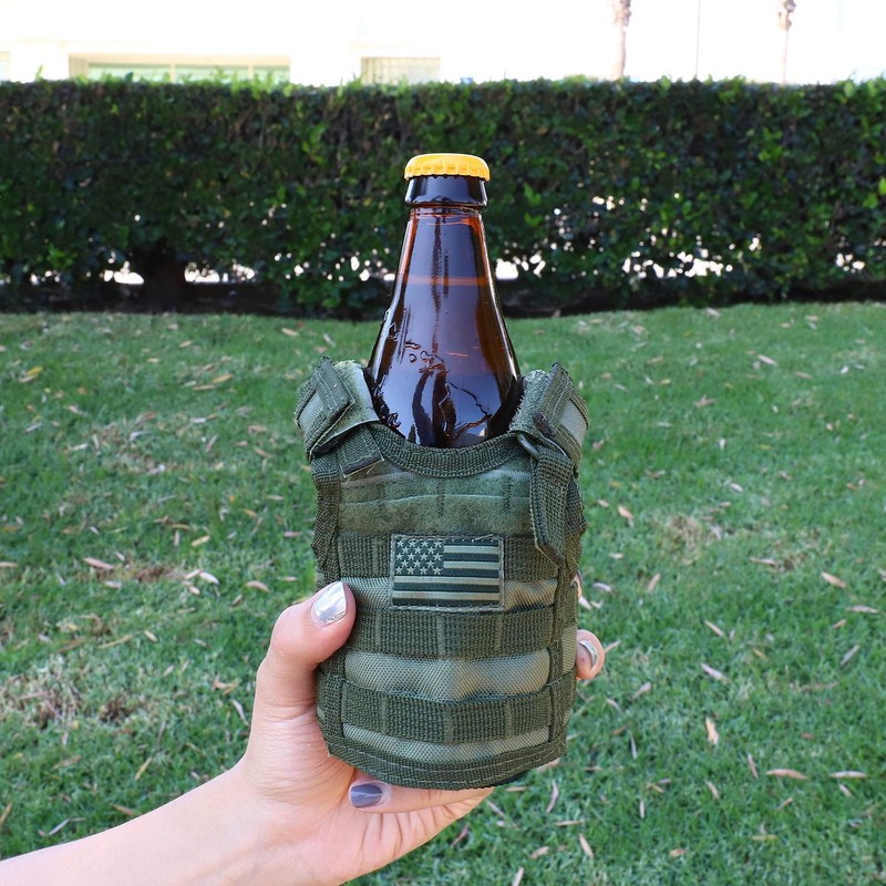 Armycrew Tactical Mini Vest Beer Drink Cooler Sleeve Beverage Holder