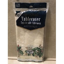 Creative Converting BRAND NEW Winter Holly 54 x 108 Heavy Duty Waterproof Plastic TableCover- NIP.