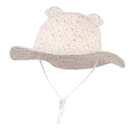 Eozy Bob Cotton Baby Girls Boys Sun Hat Kids UV Protection Foldable Cute Star Travel Beach Outdoor Summer - Pink ears