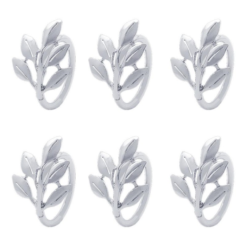 6PCS Napkin Rings Metal Napkin Holders for Wedding Party Dinner