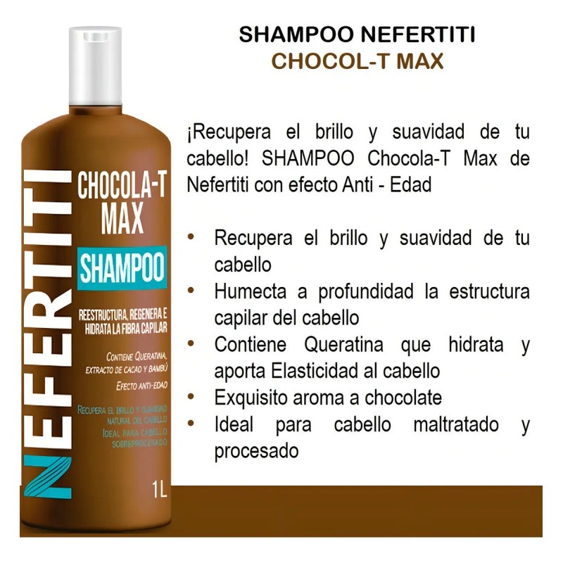 Nefertiti Shampoo Pcabello Maltratado Chocola-t Max 1l