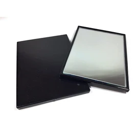niavida Eckiger Kleiner Taschenspiegel - Handspiegel, Kunststoff-Korpus, Rahmenfarbe schwarz