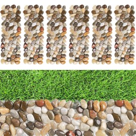 River Stepping Stones Outdoor for Garden Walkway, 6 count 12"Lx 4"W Rectangular