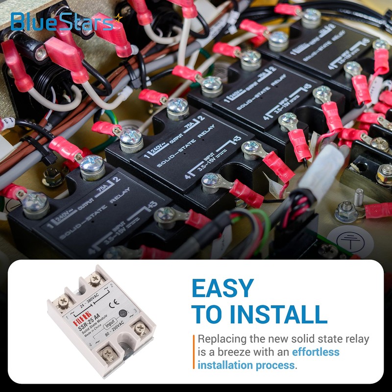 BlueStars SSR-25AA Solid State Relay AC 80–250V Input, AC 24–380V