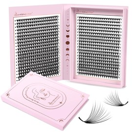 Lunamoon Vorgefertigte Fächer Wimpern 16D Fertigfächer Wimpern 800 Fans Volumen Premade Fans Fertige Wimpernfächer Wimpernverlägerung Volumen Wimpern(16D-0.07-C, 8-15mm)