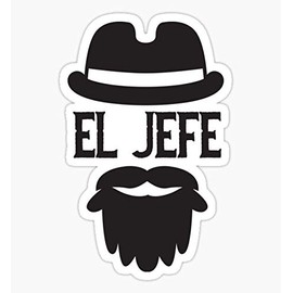 El Jefe - Pack of 3 Stickers - Auto, Wall, Laptop, Cell, Truck Sticker for Windows, Cars, Trucks