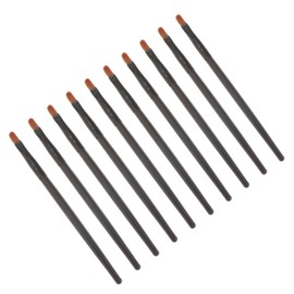 FRCOLOR 10Pcs Eye Makeup Brush with Wooden Handles Black Cosmetic Brushes for Nose Contouring Concealer and Eyeshadow Application Professional Beauty Tool Kit for Daily Use and