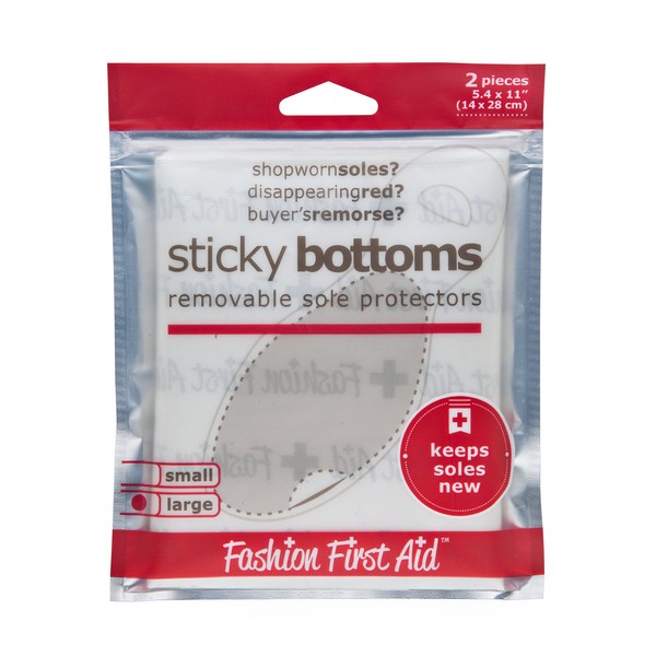 Sticky Bottoms: Removable Sole Protectors, Clear (2 Pieces Large: 5 x 11 inches)