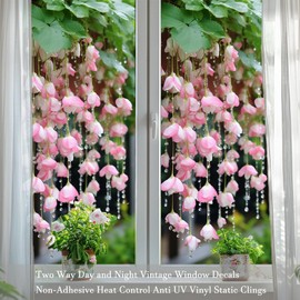 HFhyxin Stained Glass Window Film, Frosted Privacy Window Film for Glass Windows Cover, Static Cling, Removable, Reusable, Anti-UV, Heat Blocking 17.7" x 39.4"