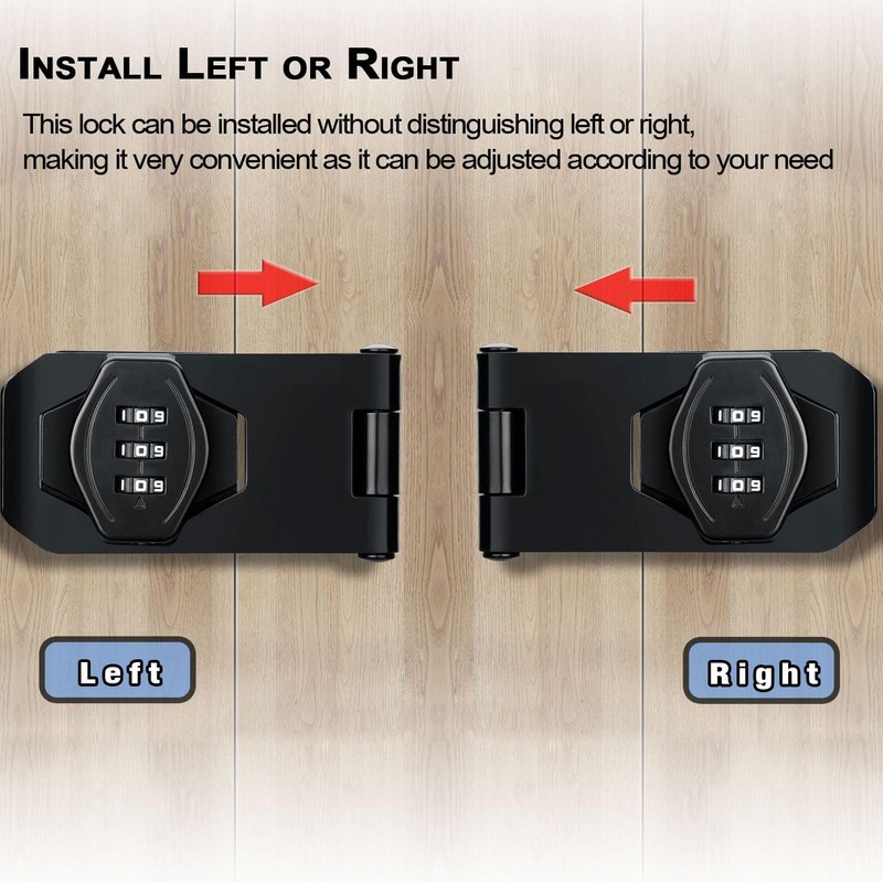 Cabinet Lock Keyless 3-Digit Password Combination Code Hasp Latch Lock