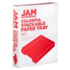 JAM PAPER Stackable Paper Trays - Red - Desktop Document,