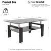 DKLGG Glass Coffee Table, Rectangle Center Table Living Room Tables