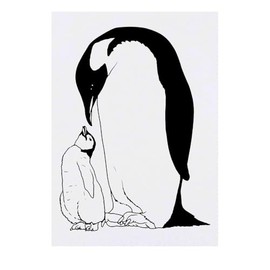 'Penguin Family' Temporary Tattoo - Water Resistant, Skin-Safe, Non-Toxic Transfer (TO00080705)