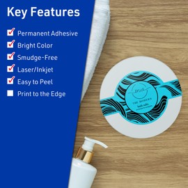 Avery Printable Cigar Labels with Sure Feed Technology, 2-3/8" x 8", Bright Blue Labels, Laser/Inkjet, 120 Total, Great for Soap Labels and Jar Labels