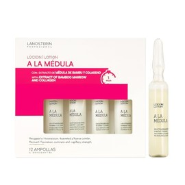 Lanosterin 4 Ampolletas Loción a la Médula con Colágeno – Tratamiento Capilar Profesional Fortalecedor e Hidratante Anticaída para Cabello Débil, Maltratado o Seco – 4 Piezas de 13 ml