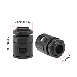 uxcell Cable Gland Corrugated Tube Connector AD21.2 Pipe Joint Clamps M20 Screw 5Pcs