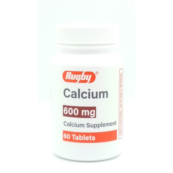 Rugby Laboratories Calcium 600 mg Calcium Supplement Calcium Carbonate Promotes Strong Bones Bone Health Potency Guaranteed Value 60 Tablets (Pack of 1)