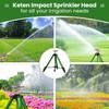 Keten Impact Sprinkler on Tripod Base, 2 Pack Lawn Sprinklers
