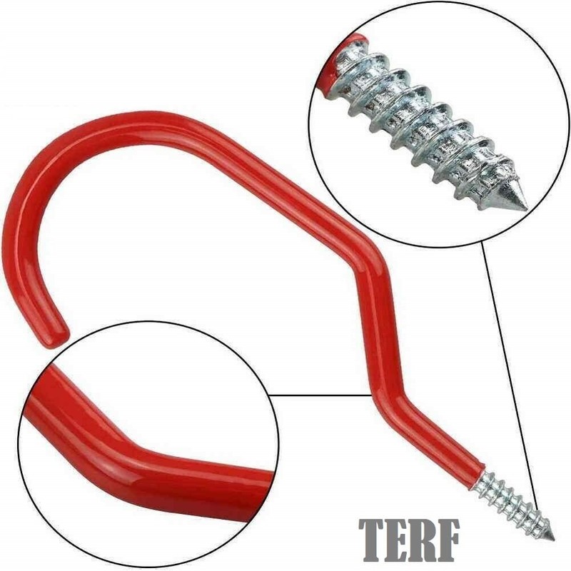 TERF® Universal Tool Hook Screw-in Hooks Storage Shed Garage Utility