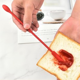 Mini Esptula de Silicona de 3 Piezas, Esptula Larga de Silicona de Doble Cabeza para Maquillaje Esptula Pequea Y Fina para Aberturas Delgadas Tarro...