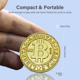 Hokant Haptic Coin Fidget Slider-Metal Fidget Toy Clicker Coin for Adults Stress Anxiety Relief, EDC Fidget Blocks - Zinc Alloy - Gold