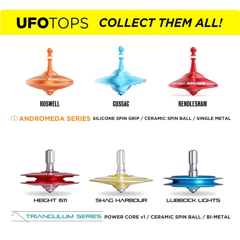 UFO TOps Cussac | Metal Spinning Top | Inspired by