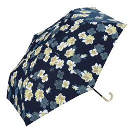 Wpc. 3813-014-002 Azalea Rain Umbrella, Folding Umbrella, Mini, Navy, For Both Sunny and Rainy Weather, Ribs, 19.7 inches (50 cm), 6.0 oz (170 g), Lightweight, Women's, Floral Pattern, Large Pattern