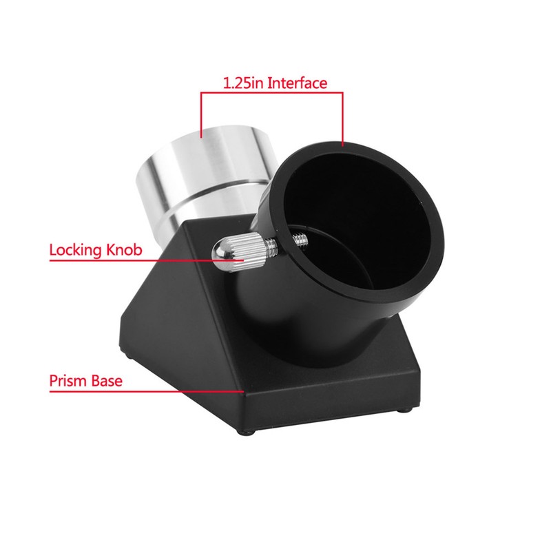 1.25" 90 Degree Diagonal Adapter Inverted Image Prism Zenith Mirror