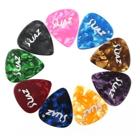 JAZ 36-Pack Plectrums Guitar Picks For Electric, Acoustic Guitars and Bass Includes Thin, Medium, Heavy Gauges Colorful Abstract Art