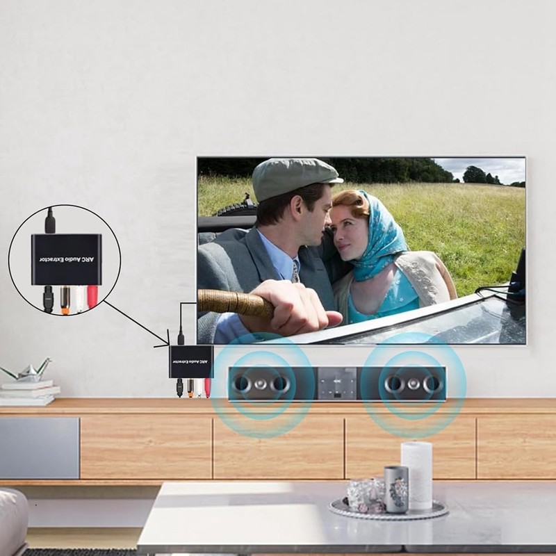 Buerjia ARC Audio Converter,192KHz/ARC to Optical/Coaxial/3.5mm Jack for TV/Projector/Speaker/Soundbar/Amplifier