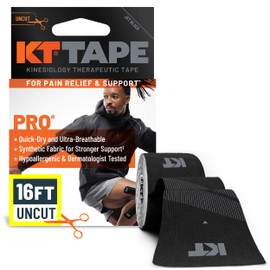 KT Athletic Tape Pro Synthetic Uncut Roll- 16 Feet Black