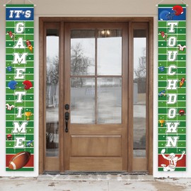 Football Door Banner, Football Field Backdrop for Football Party Supplies, Football Backdrop for Tailgate Party Decorations, Football Sports Decorations for Party, Football Party Decor 72x12 Inch