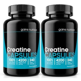 GN Creatine Capsules | 480 Creatine Monohydrate Capsules for Men & Women | High Strength 4200mg Creatine-Monohydrate Per Serving | Non-GMO, Gluten & Filler Free