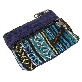 GURU SHOP Ethno Wallet – Green, Men/Women, Cotton, 10 x 11 x 1 cm, blue, Casual